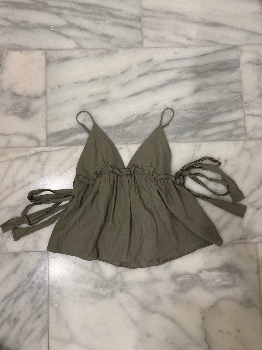 Zara Grey Babydoll Top